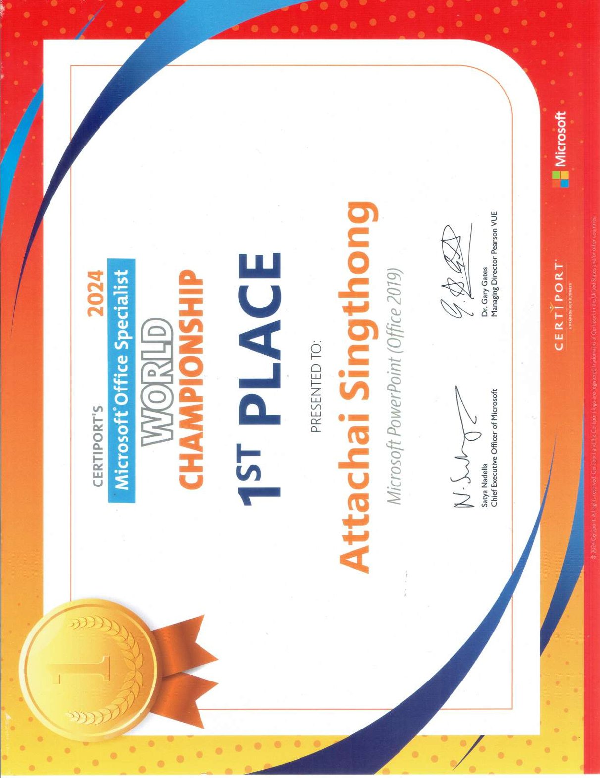 1st Place Certificate